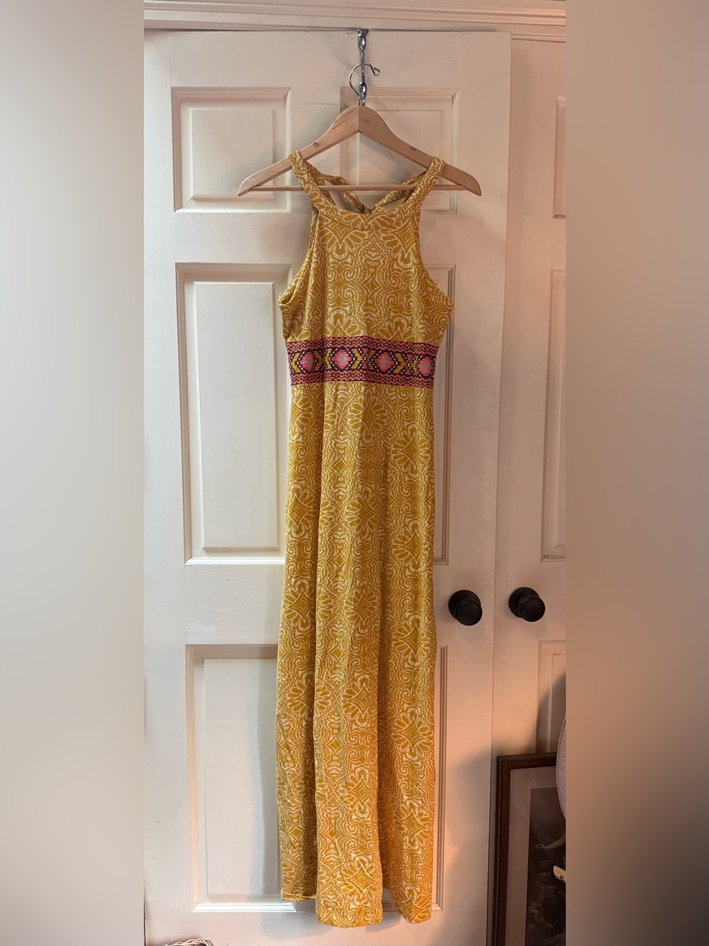 Prana Skye Dress Marigold Yellow Halter Maxi Dress Small - Picture 2 of 8
